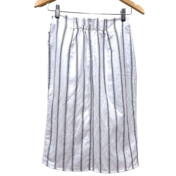 ZARA black and white side tie striped tulip skirt size XS - Picture 4 of 7